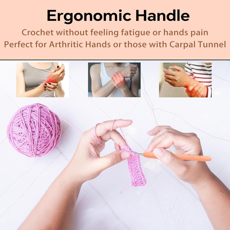 Gerute Small Size Crochet Hook Lace Crochet Needle, 1.75mm Crochet Hook, Ergonomic Crochet Hooks，Embroidery Thread Knitting Weaving Tool (1.75 mm) - Image 4